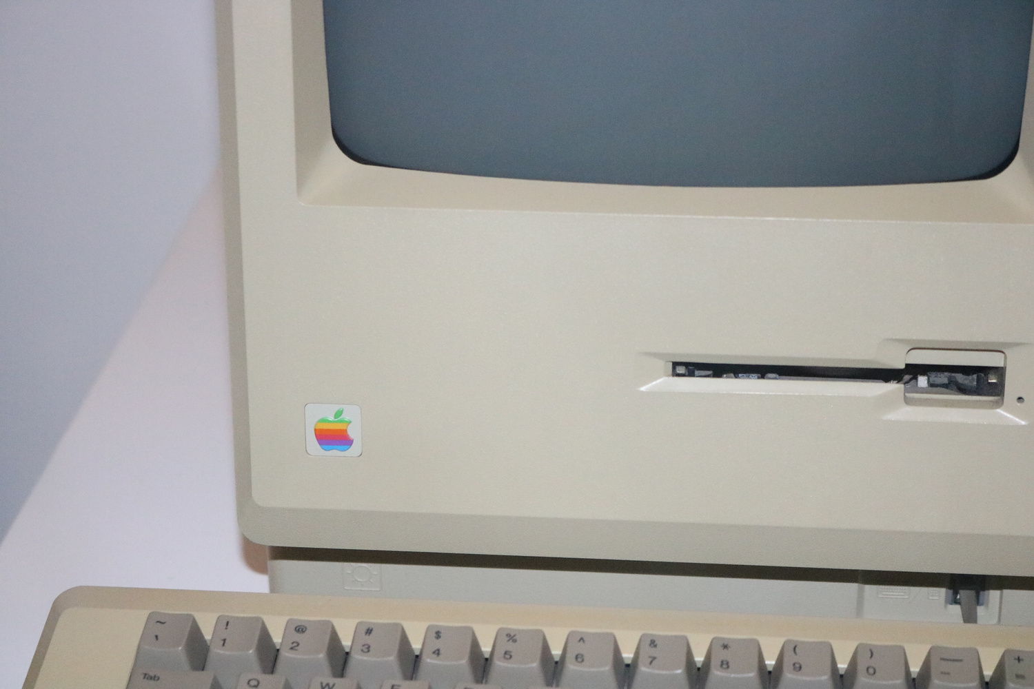 close-up of Apple Macintosh